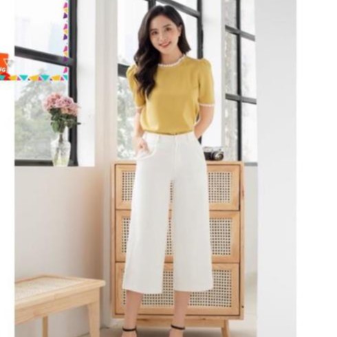 Quần Ống Rộng Dáng Lửng( Dài tới đầu gối) Vải Tuyết Mưa | BigBuy360 - bigbuy360.vn