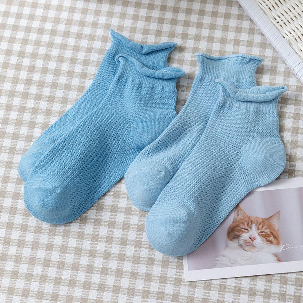 Vớ Cotton Mỏng Cổ Thấp Thoáng Khí Thời Trang Harajuku Mùa Hè Cho Nữ