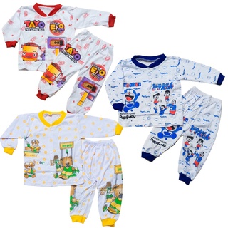 Bộ Đồ Ngủ Tay Dài In Hình Doraemon Đáng Yêu Cho Bé