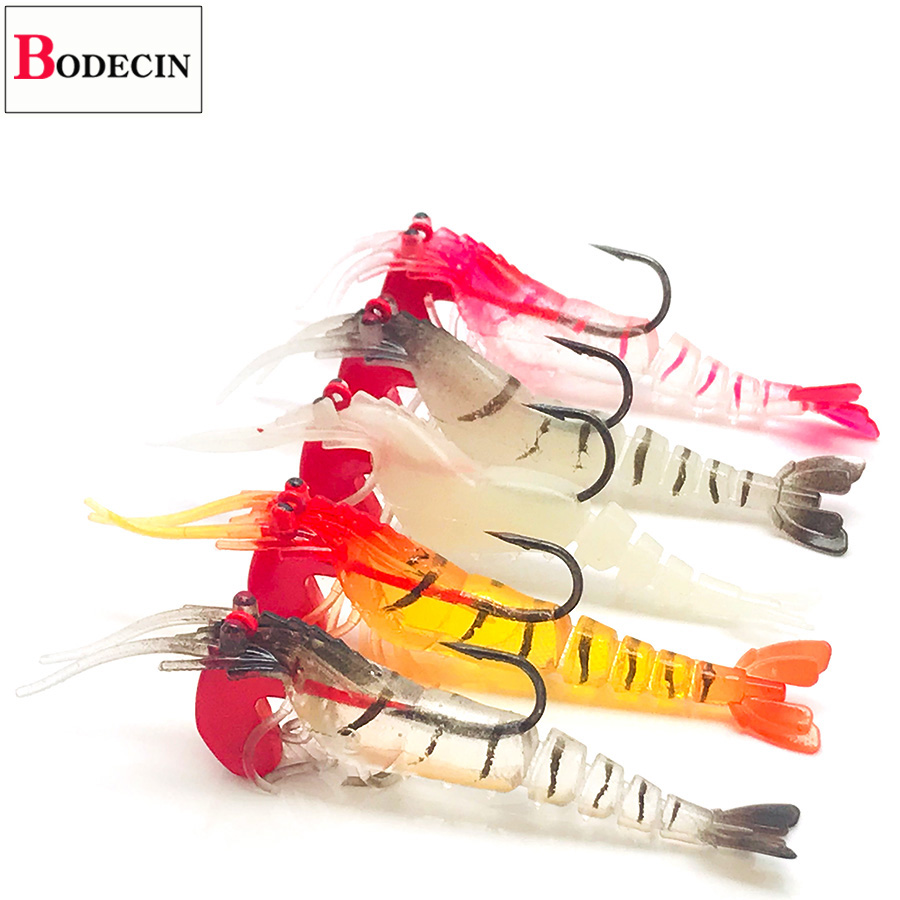 1 mồi giả hình tôm chất liệu silicon cho câu cá