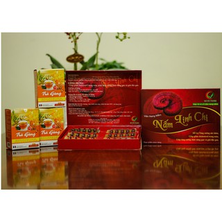 2 HỘP Nấm Linh chi hàm lượng cao NATURE PHARMA  tặng ngay 2 hộp kẹo dẻo hồng sâm