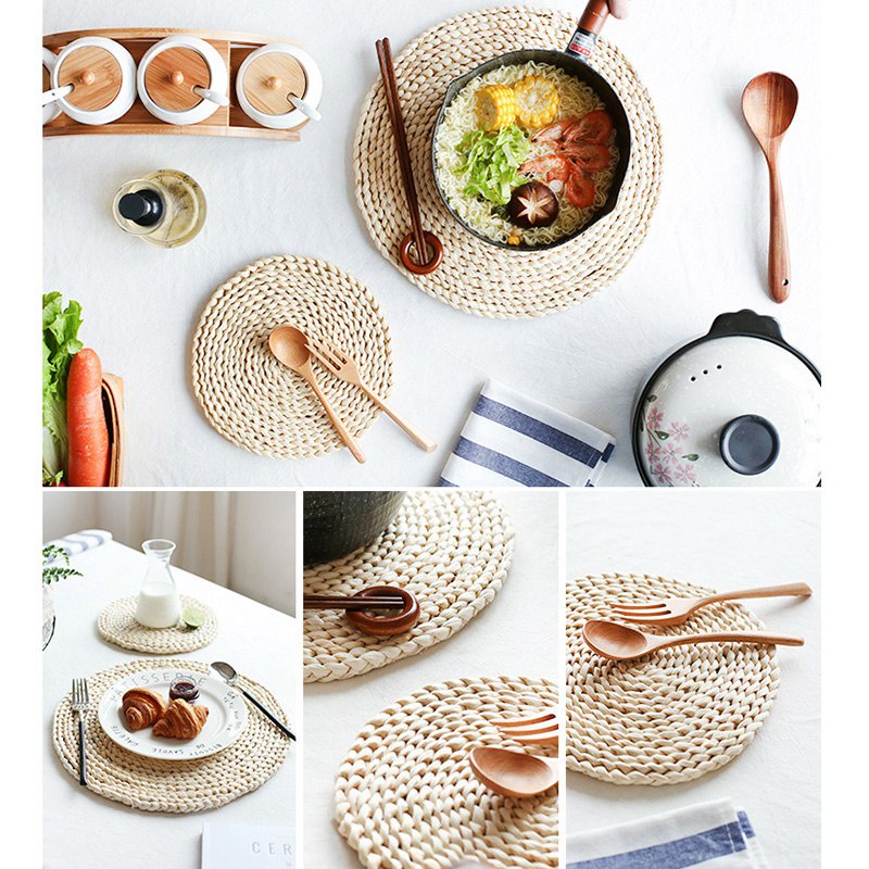 Miếng lót bàn chất liệu đan lát tự nhiên dành cho nhà bếp