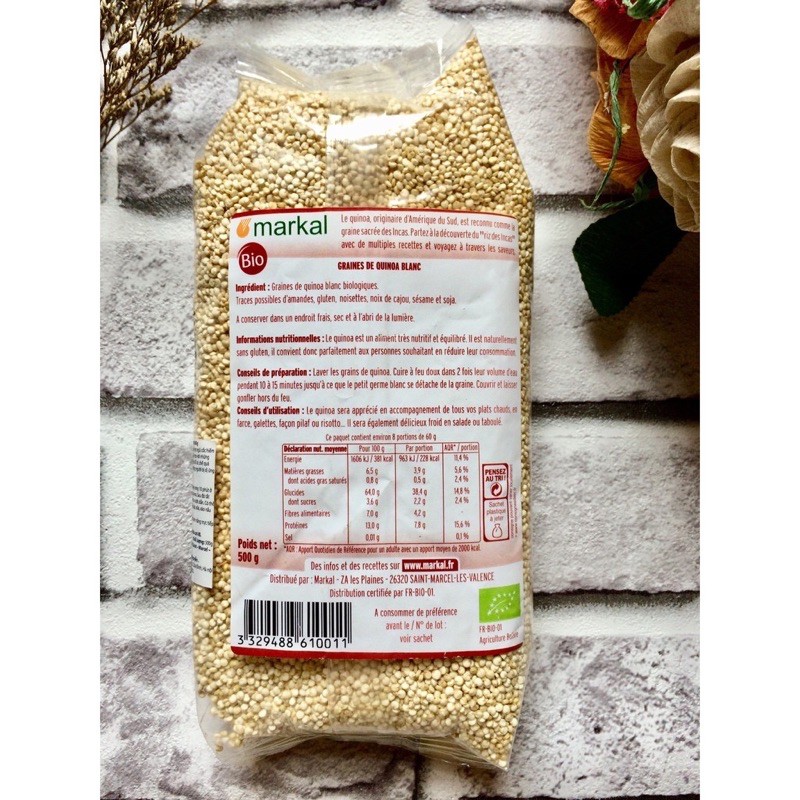 Hạt diêm mạch (quinoa) hữu cơ markal gói 500gr