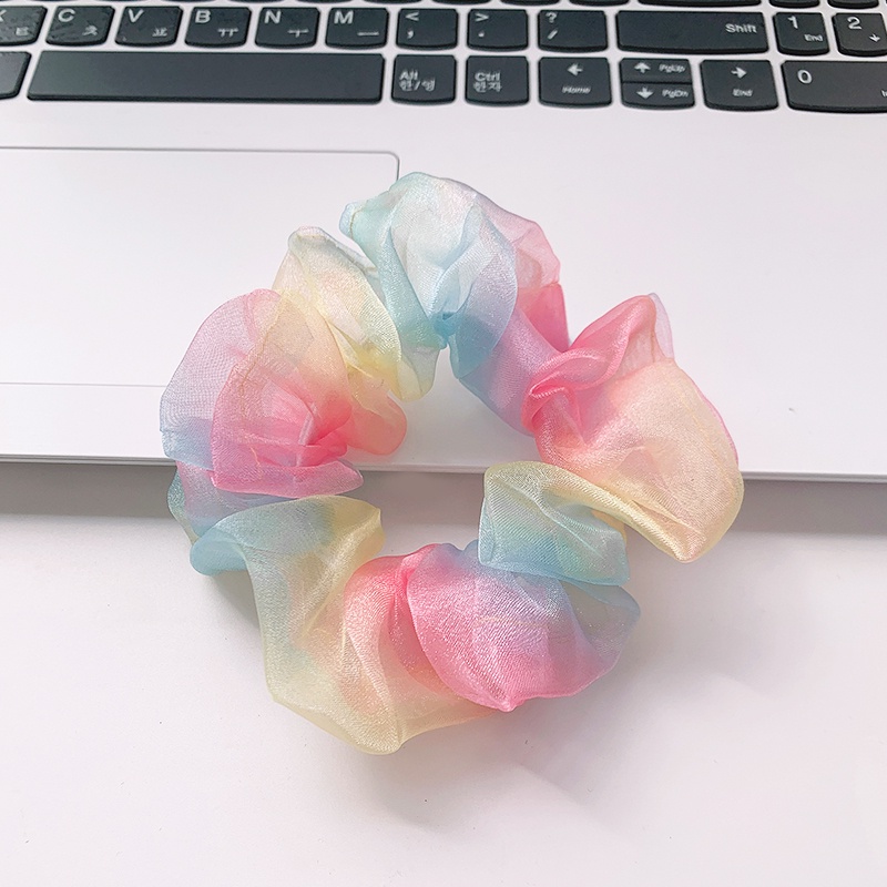 Dây Buộc Tóc Vải Lưới Organza Đơn Giản Nhiều Màu Sắc Cho Nữ