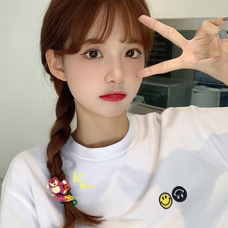 Bộ Phụ Kiện Làm Vòng Tay / Dây Buộc Tóc Hình Gấu / Dâu Tây Bằng Cao Su Dễ Thương diy