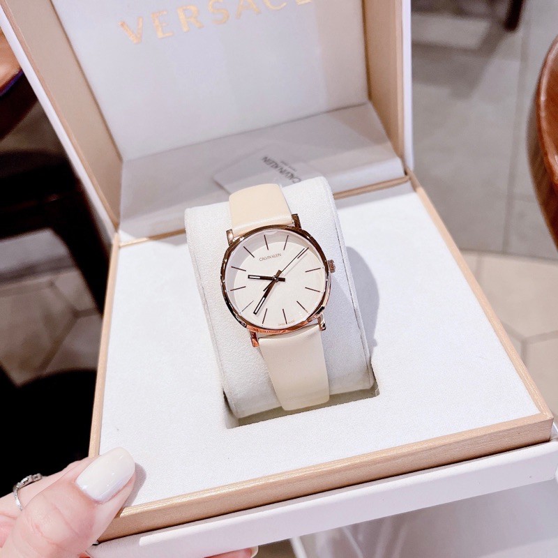 Đồng hồ nữ Calvin Klein dây da, mặt 32mm