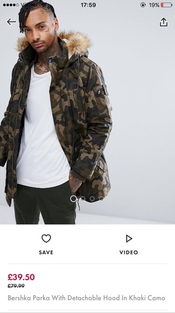 Áo parka Bershka nam