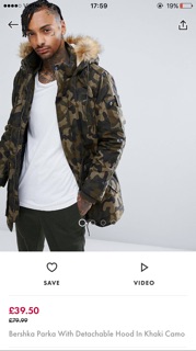 Áo parka Bershka nam