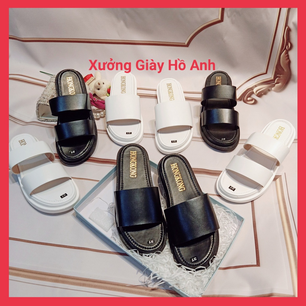 Dép Nữ Quai Ngang Đế Bánh Mì Trơn Chặt Đế 3P- 5P Siêu Nhẹ Cực Êm Da Mềm Tôn Dáng
