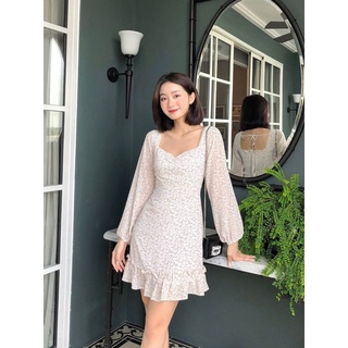 Gorgeous - đầm hoa tay dài có bèo - lily dress