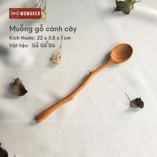 Muỗng Gỗ Hình Cành Cây - Thìa Gỗ Hình Khúc Cây - Wood Spoon - Đồ Dùng Phòng Bếp Bàn Ăn