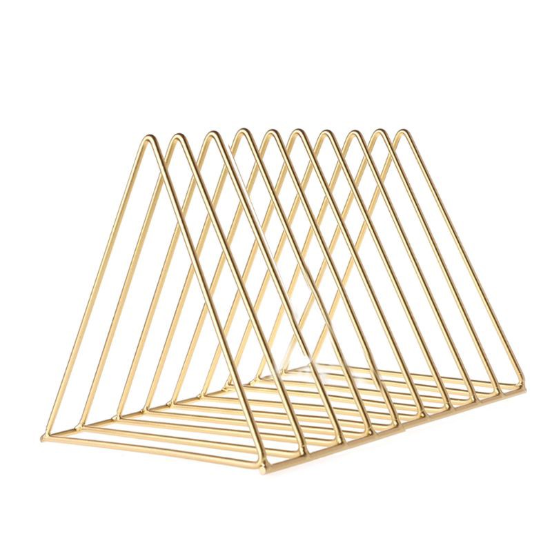 Giá đỡ bằng sắt hình tam giác giữ sách/tạp chí để bàn