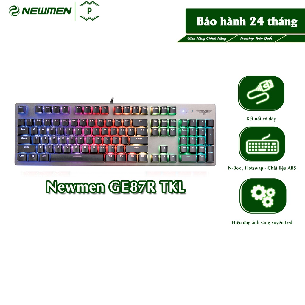 Bàn phím cơ có dây Gaming Newmen GM369R (Hotswap) - Hàng chính hãng