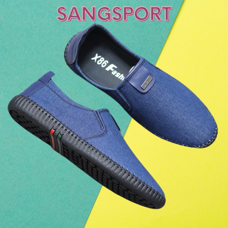 Giày lười vải jean cao cấp bảo hành 12 tháng | BigBuy360 - bigbuy360.vn