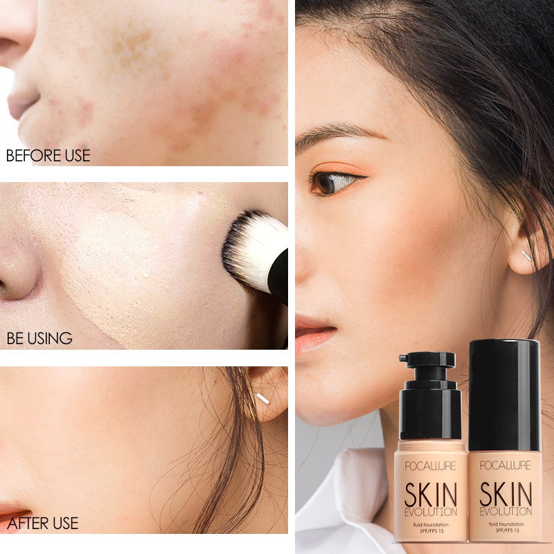 Kem Nền BB Trang Điểm Che Khuyết Điểm Tự Nhiên Focallure Skin Evolution Fluid Foundation SPF15 FA30 | BigBuy360 - bigbuy360.vn