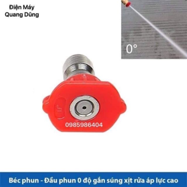 Béc phun - Đầu béc 0,15,25,40 độ gắn súng xịt rửa của máy rửa xe áp lực cao - Ren nối nhanh 1/4 inch