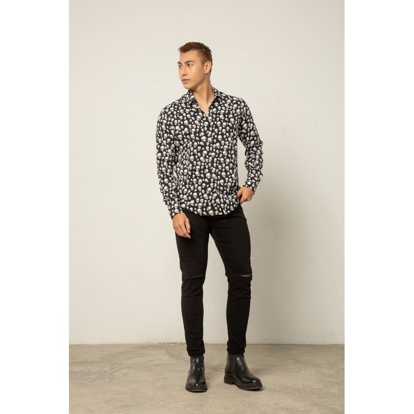 Áo sơ mi nam dài tay form rộng họa tiết vải lụa cao cấp S20 | BigBuy360 - bigbuy360.vn