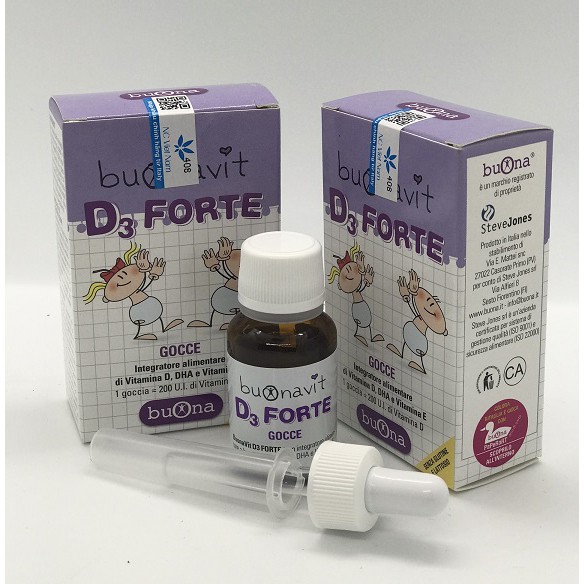 Buonavit D3 Forte - Bổ sung vitamin D, vitamin E, DHA hỗ trợ phát triển trí não, giúp xương – răng chắc khoẻ (12ml)
