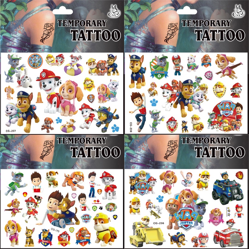 Hình xăm dán tạm thời họa tiết Paw Patrol vui nhộn chống thấm nước