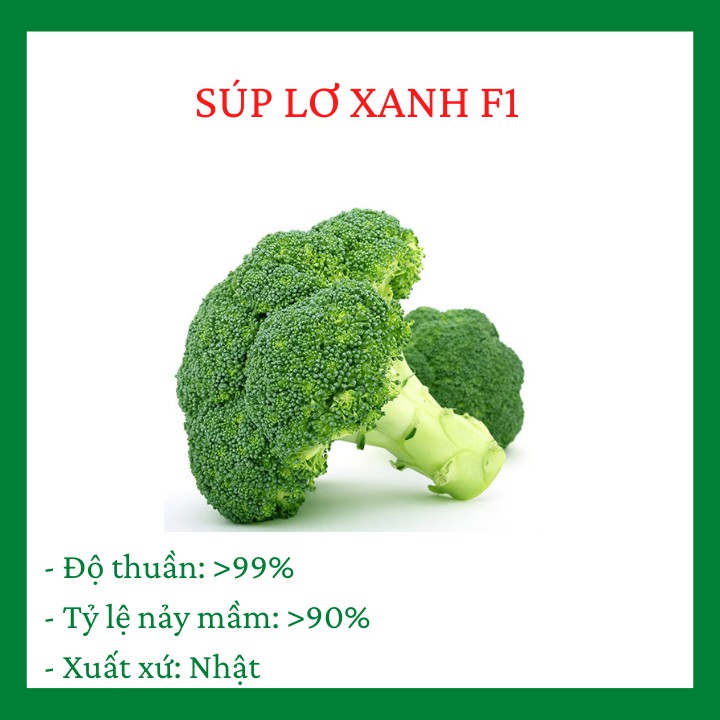 Hạt Giống Súp Lơ Xanh Cao Sản F1 chịu nhiệt, gói 1 gram trồng cực kì đơn giản, rau nhiều chất dinh dưỡng R023
