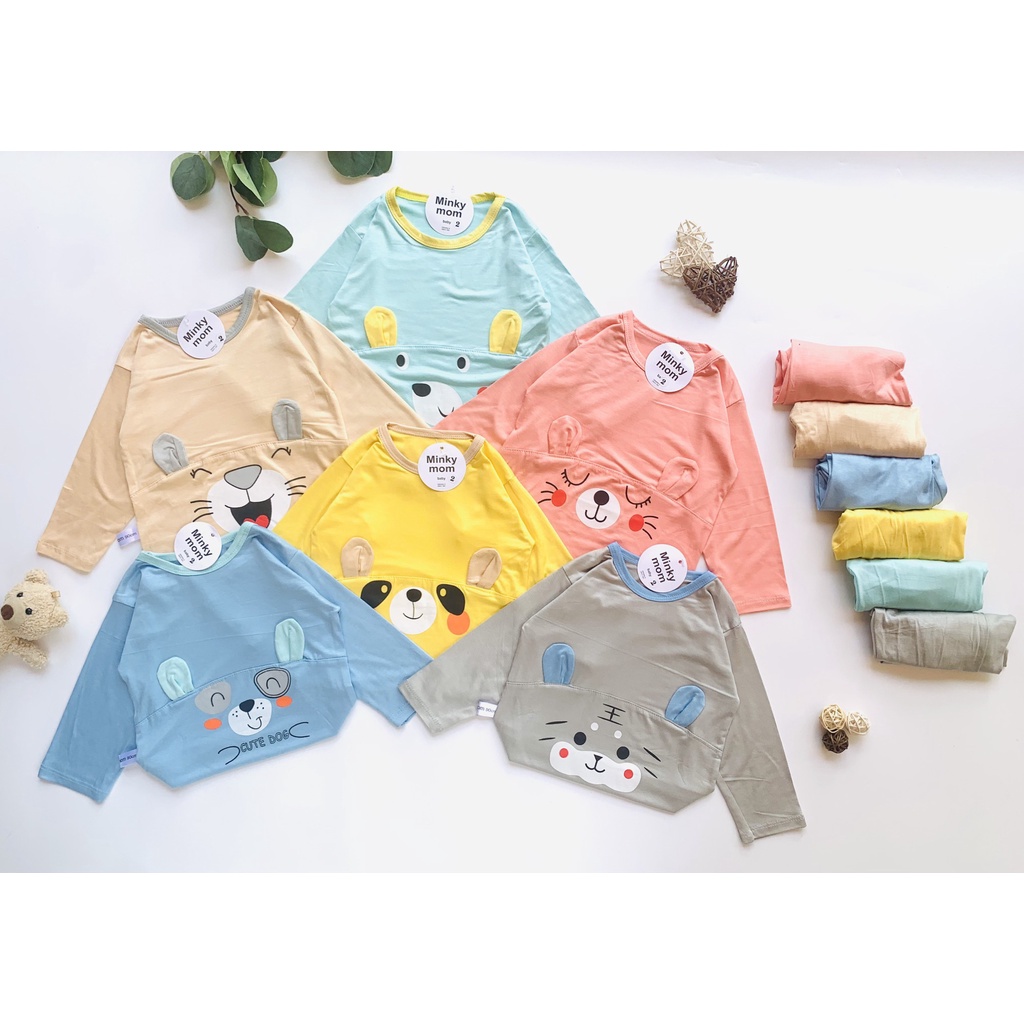BỘ ĐỒI THUN LẠNH MINKY MOM DÀI TAY HÌNH THÚ NGỘ NGHĨNH