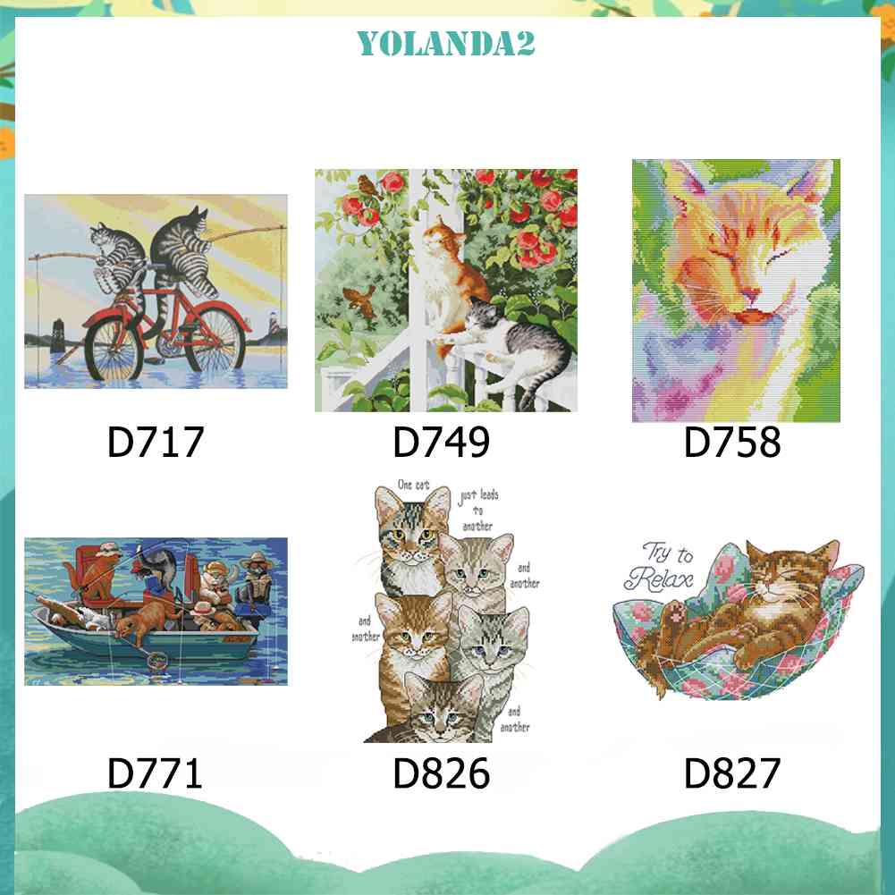 Bộ Dụng Cụ Thêu 14CT Hình Động Vật