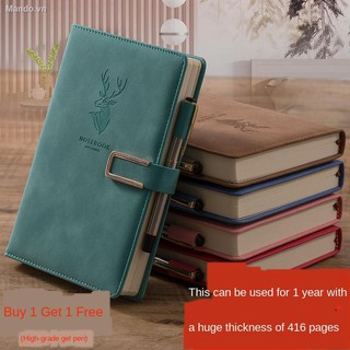 Sổ Tay Bìa Da Dày Kiểu Retro Hàn Quốc Cỡ A5
