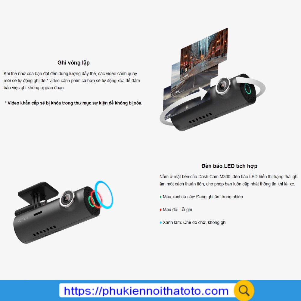 Camera Hành Trình 70Mai M300 - Bản Quốc Tế - Bảo Hành 12 Tháng