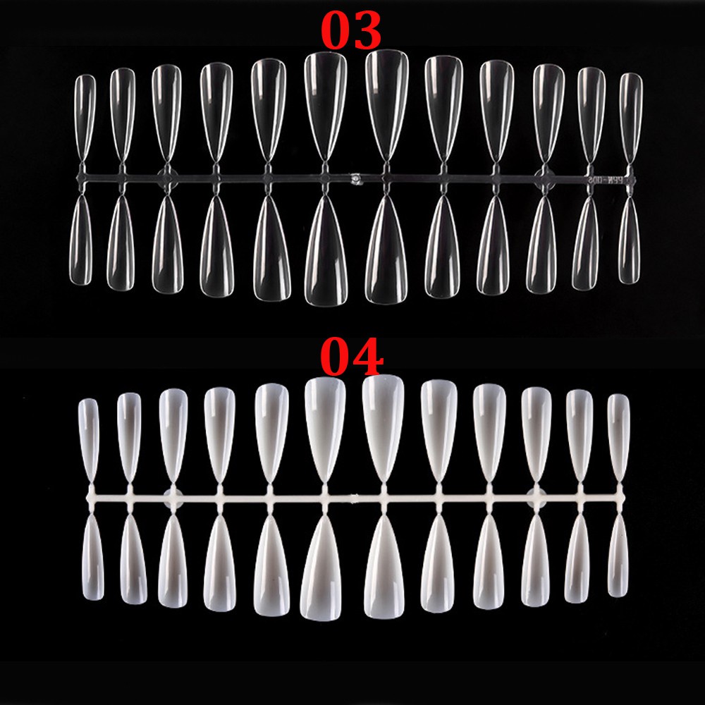 [Hàng mới về] Set 120 móng tay giả bằng acrylic trong suốt dùng trang trí diy màu sắc