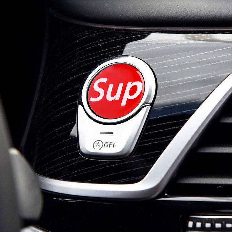 Miếng dán trang trí nút khởi động trong xe hơi với họa tiết hoạt hình sáng tạo