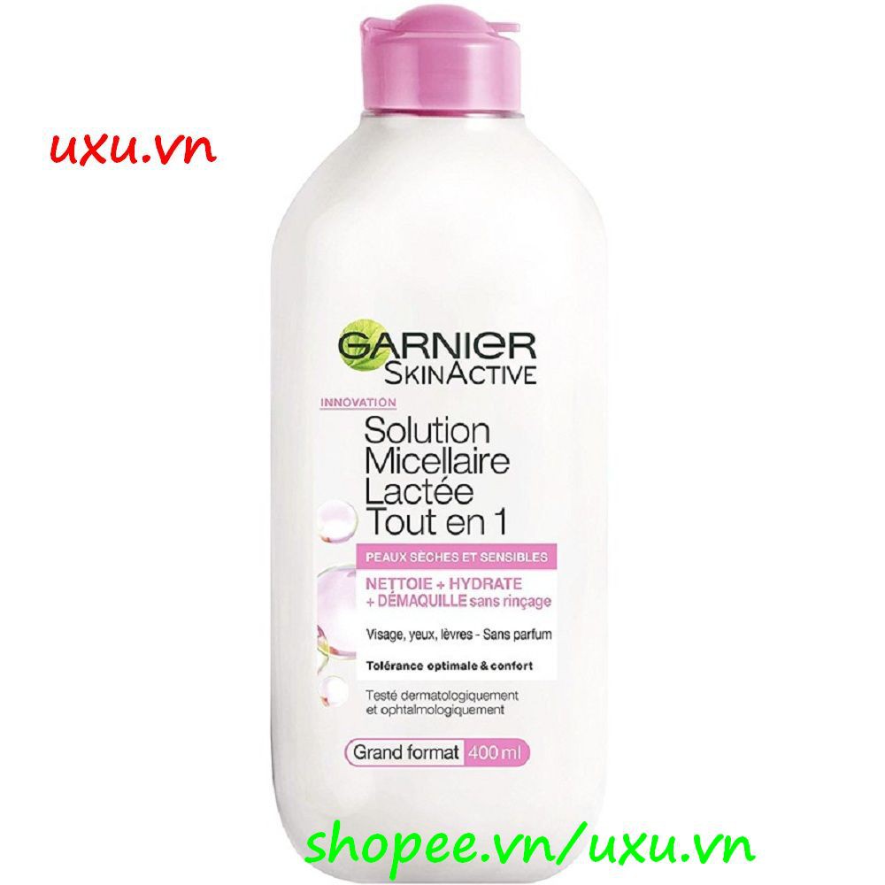 Sữa Tẩy Trang 400Ml Garnier Skinactive Solution Micellaire Lactée Tout En 1, Với uxu.vn Tất Cả Là Chính Hãng.