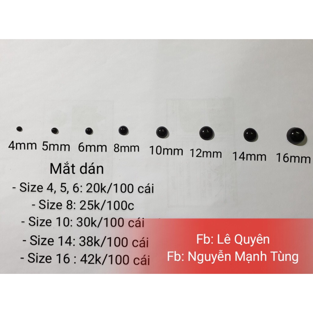 Mắt dán 100 cái