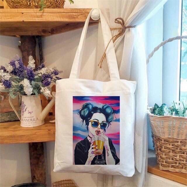 Túi Tote Túi Vải Canvas In Hình Hoa Hướng Dương Đi Chơi Đi Học Phong Cách Ulzzang Hàn Quốc MT0036