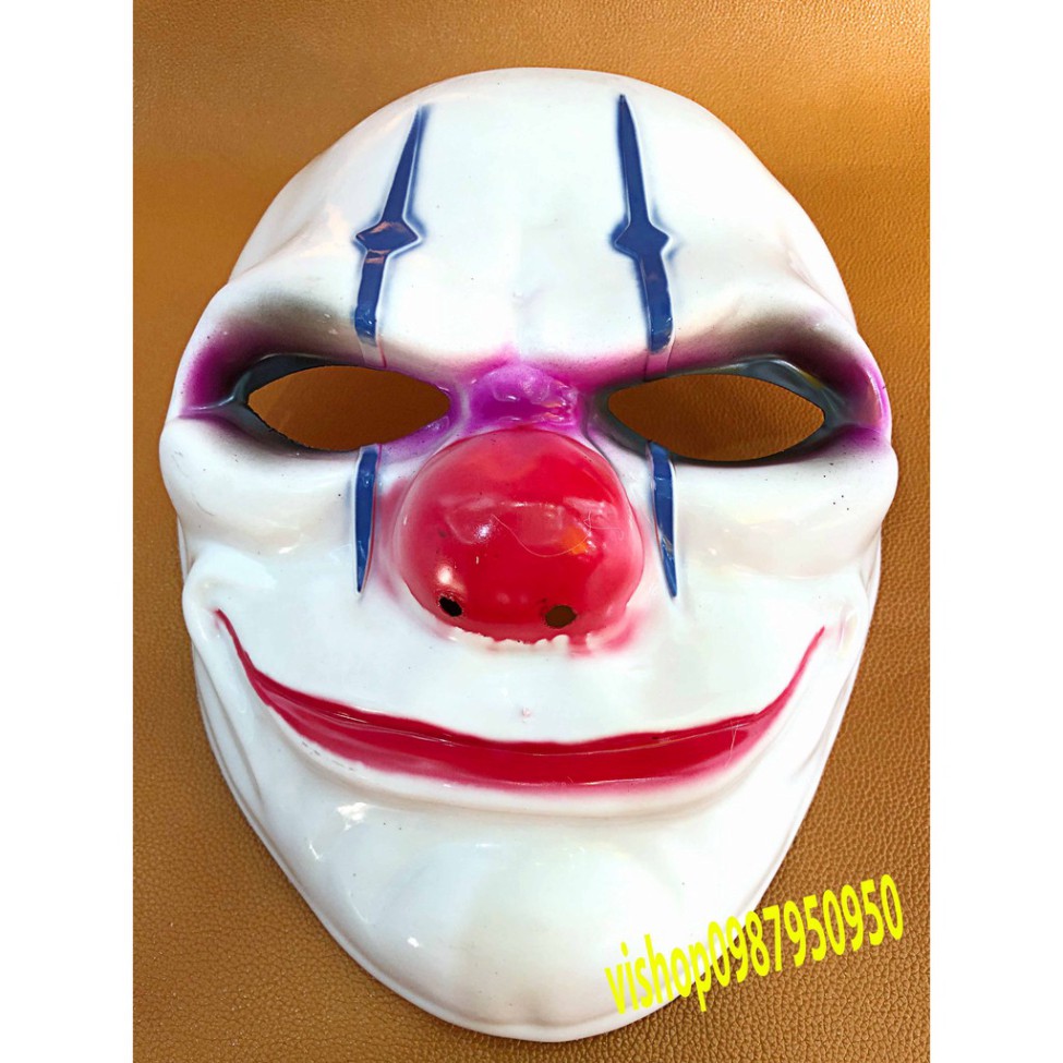 Mặt nạ chú hề Mũi đỏ PAYDAY hóa trang halloween trung thu barbershop