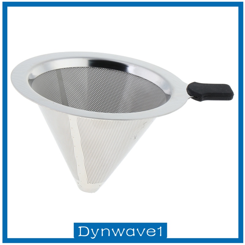 1 Phễu Lọc Cà Phê Hình Nón Màu Bạc Có Thể Tái Sử Dụng