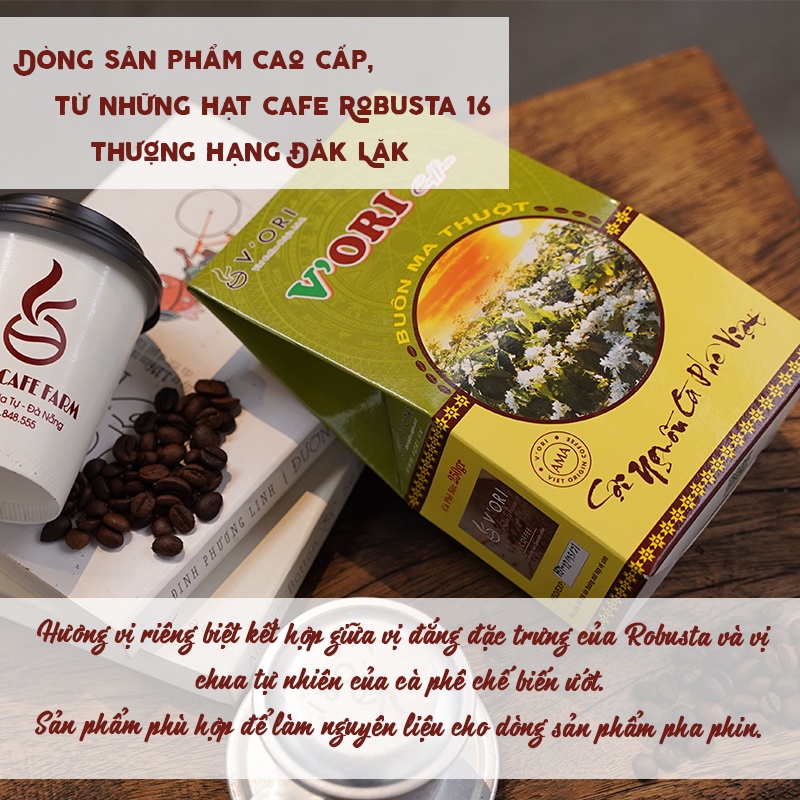 Cà phê nguyên chất Robusta V'Ori rang mộc 250gr, cafe bột pha phin ngon chuẩn gu người Việt UTZ | BigBuy360 - bigbuy360.vn