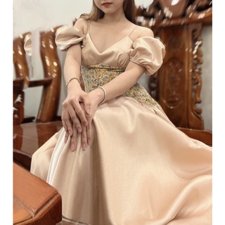 Đầm Lụa Maxi Đi Biển Cao Cấp - Váy Lụa Dài Xòe Tiểu Thư