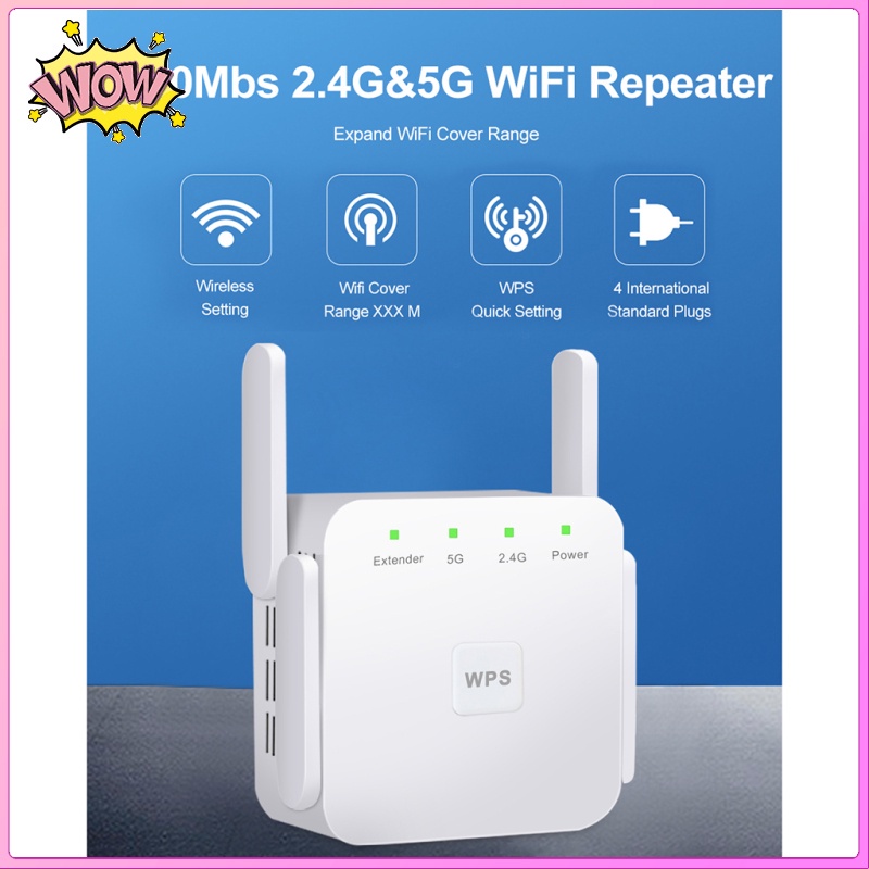 Bộ Khuếch Đại Tín Hiệu Wifi Không Dây 1200 Mbit / S 2.4 G 5 G 4