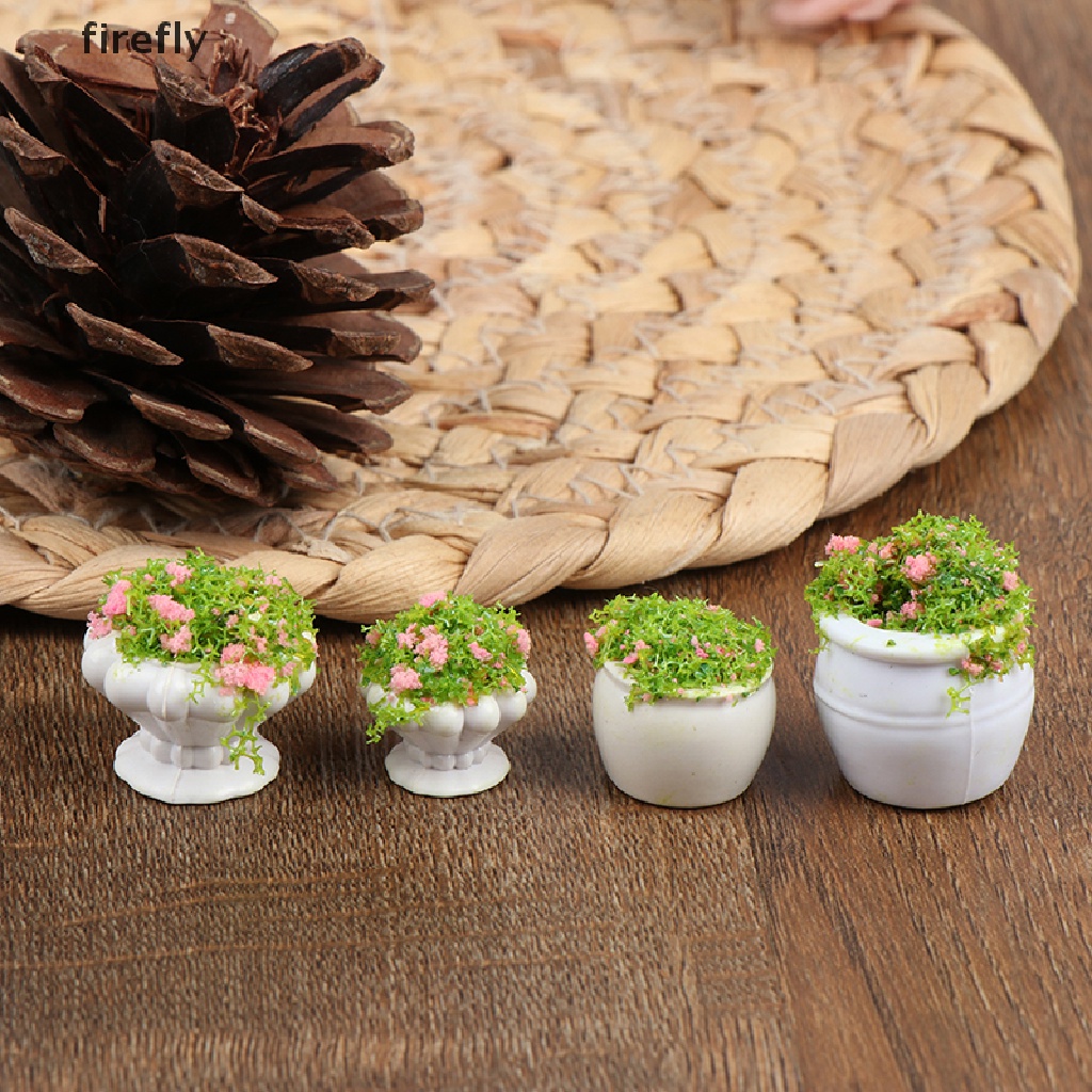 Bộ 2 Mô Hình Chậu Cây bonsai mini Tỉ Lệ 1: 12 Trang Trí Nhà Búp Bê