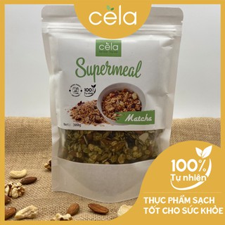 Granola Giảm Cân Vị Matcha Không Đường gồm yến mạch, hạnh nhân, hạt bí xanh, hạt điều, hạt hướng dương, nam việt quất