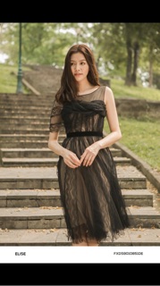 Đầm đen ren Elise