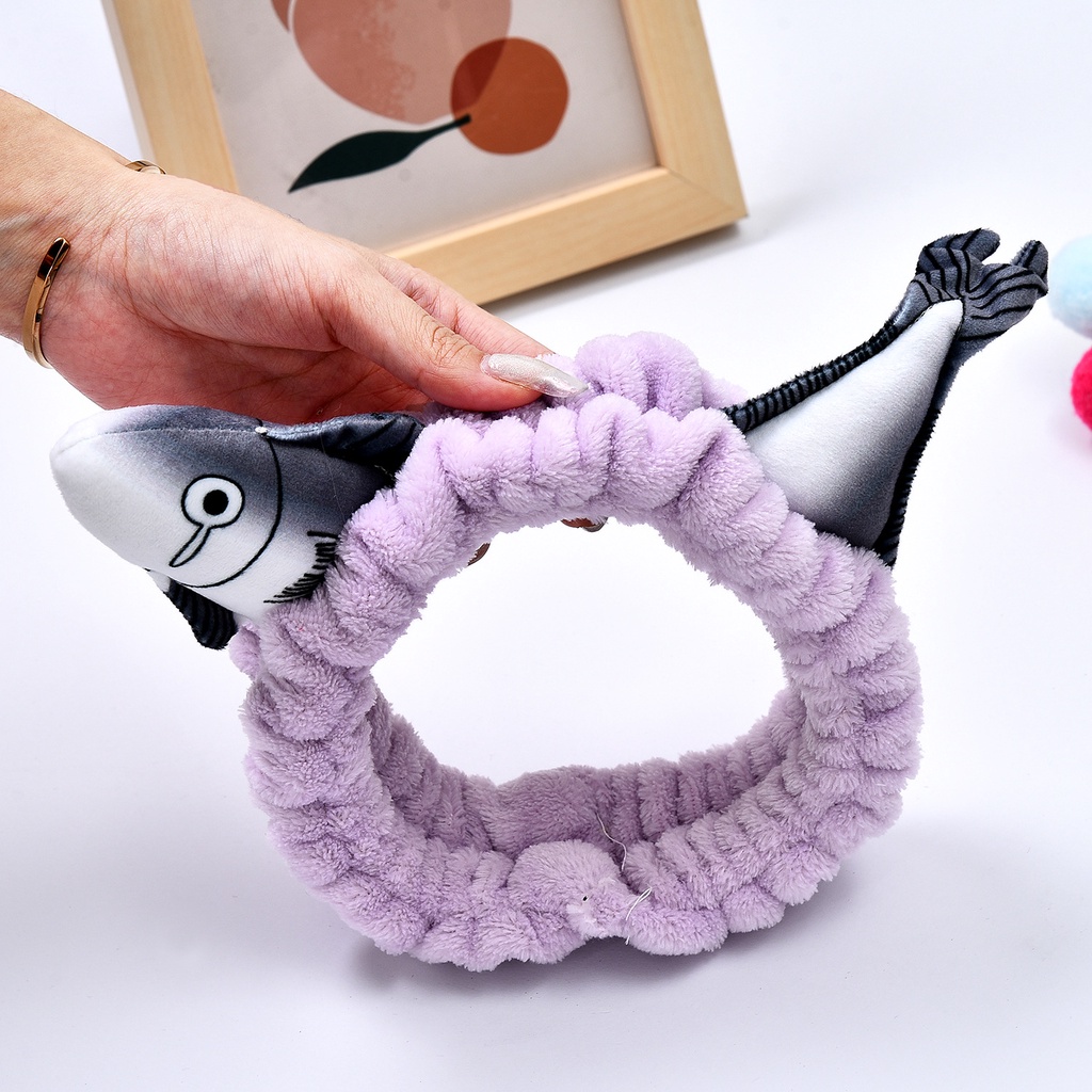 Băng đô hình con cá bằng lông nhung dễ thương sáng tạo dành cho bé gái