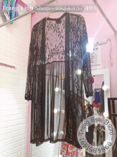 Áo choàng kimono ren đi biển