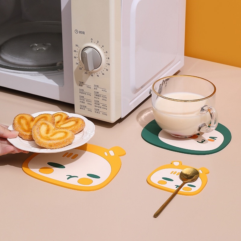TẤM LÓT BÀN ĂN CÁCH NHIỆT SILICONE CHỐNG BỎNG HOẠT HÌNH DỄ THƯƠNG