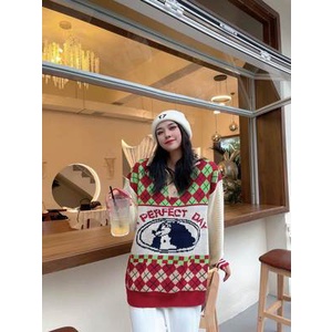 Áo len cổ polo vintage size rộng