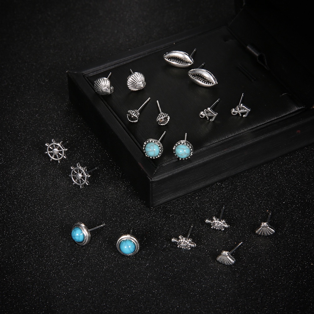 Set 9 cặp bông tai nữ thời trang kiểu dáng biển cả cực đẹp