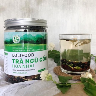 Trà ngũ cốc hoa nhài Long Liên 450g, Thanh nhiệt, giải độc, mát gan, Giảm đau xương khớp, Làm đẹp da