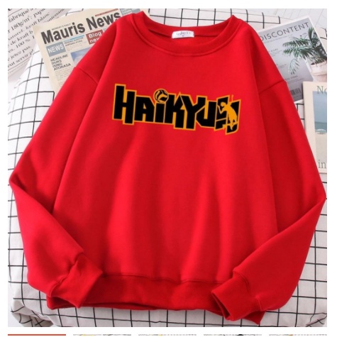 ÁO SWEATER UNISEX CHẤT NỈ BÔNG  in chữ HAIKYUN