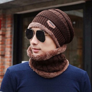 Khăn Mũ Len Lót Lông Combo Mũ Và Khăn Len Lót Lông Siêu Ấm Phong Cách Hàn Quốc Phù Hợp Cho Cả Nam Và Nữ Ở Mọi Độ Tuổi