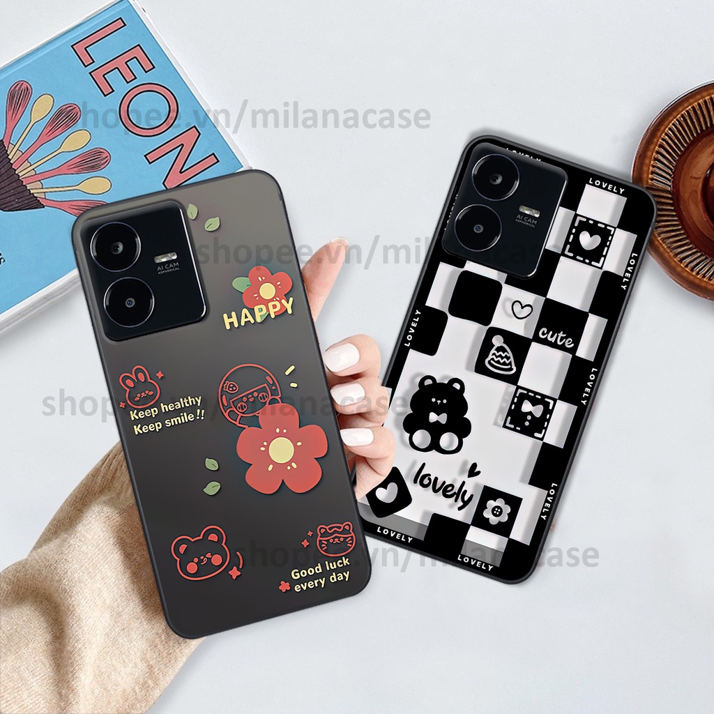 Ốp Vivo Y22S in hình caro trái tim siêu đẹp, siêu nét đầy phong cách cá tính